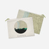 Memphis Tennessee city skyline with vintage Memphis map - Pouch | Small - City Map Skyline