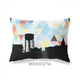 Mendota Illinois geometric skyline - Pillow | Lumbar / LightSkyBlue - Geometric Skyline
