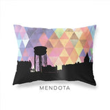 Mendota Illinois geometric skyline - Pillow | Lumbar / RebeccaPurple - Geometric Skyline