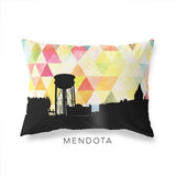 Mendota Illinois geometric skyline - Pillow | Lumbar / Yellow - Geometric Skyline