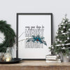 Merry and Bright modern retro Christmas - 5x7 Unframed Print / Blue - Modern Retro Christmas