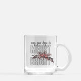 Merry and Bright modern retro Christmas - Mug | Glass Mug / Pink - Modern Retro Christmas