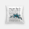 Merry and Bright modern retro Christmas - Pillow | Square / Blue - Modern Retro Christmas