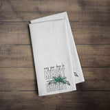 Merry and Bright modern retro Christmas - Tea Towel / Green - Modern Retro Christmas