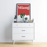 Miami Florida retro inspired city skyline - 5x7 Unframed Print / Sienna - Retro Skyline
