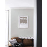 Miami Florida retro inspired city skyline - 5x7 Unframed Print / Tan - Retro Skyline