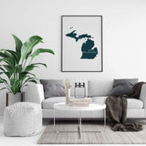 Michigan ’home’ state silhouette - 5x7 Unframed Print / DarkSlateGray - Home Silhouette