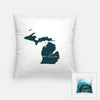 Michigan ’home’ state silhouette - Pillow | Square / DarkSlateGray - Home Silhouette