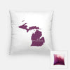 Michigan ’home’ state silhouette - Pillow | Square / Purple - Home Silhouette