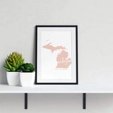 Michigan State Song - 5x7 Unframed Print / MistyRose - State Song