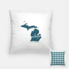 Michigan State Song - Pillow | Square / Teal - State Song