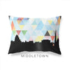 Middletown Connecticut geometric skyline - Pillow | Lumbar / LightSkyBlue - Geometric Skyline