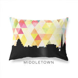 Middletown Connecticut geometric skyline - Pillow | Lumbar / Yellow - Geometric Skyline