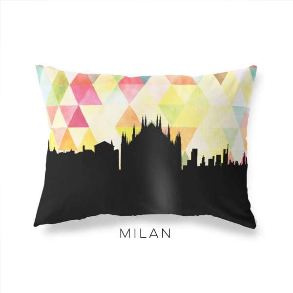 Milan Italy geometric skyline - Pillow | Lumbar / Yellow - Geometric Skyline