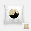 Millstone New Jersey city skyline with vintage Millstone map - Pillow | Square - City Map Skyline