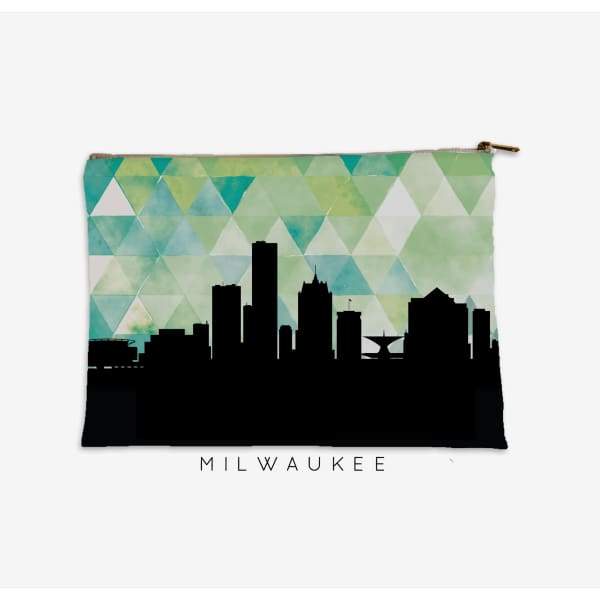 Milwaukee Wisconsin geometric skyline - 5x7 Unframed Print / Green - Geometric Skyline