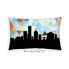 Milwaukee Wisconsin geometric skyline - Pillow | Lumbar / LightSkyBlue - Geometric Skyline