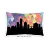 Milwaukee Wisconsin geometric skyline - Pillow | Lumbar / RebeccaPurple - Geometric Skyline