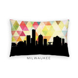 Milwaukee Wisconsin geometric skyline - Pillow | Lumbar / Yellow - Geometric Skyline