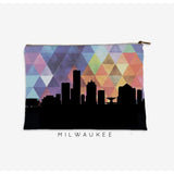 Milwaukee Wisconsin geometric skyline - Pouch | Small / RebeccaPurple - Geometric Skyline