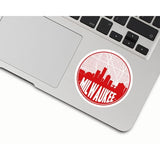 Milwaukee Wisconsin skyline and city map design | in multiple colors - Sticker / Red - City Map Skyline
