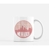 Milwaukee Wisconsin skyline and city map design | in multiple colors - Mug | 11 oz / Pink - City Map Skyline