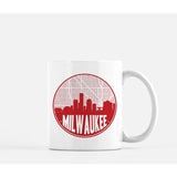 Milwaukee Wisconsin skyline and city map design | in multiple colors - Mug | 11 oz / Red - City Map Skyline
