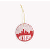 Milwaukee Wisconsin skyline and city map design | in multiple colors - Ornament / Red - City Map Skyline