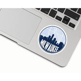 Milwaukee Wisconsin skyline and city map design | in multiple colors - Sticker / Blue - City Map Skyline