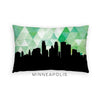 Minneapolis Minnesota geometric skyline - Pillow | Lumbar / Green - Geometric Skyline