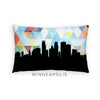 Minneapolis Minnesota geometric skyline - Pillow | Lumbar / LightSkyBlue - Geometric Skyline