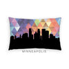 Minneapolis Minnesota geometric skyline - Pillow | Lumbar / RebeccaPurple - Geometric Skyline