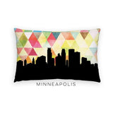 Minneapolis Minnesota geometric skyline - Pillow | Lumbar / Yellow - Geometric Skyline
