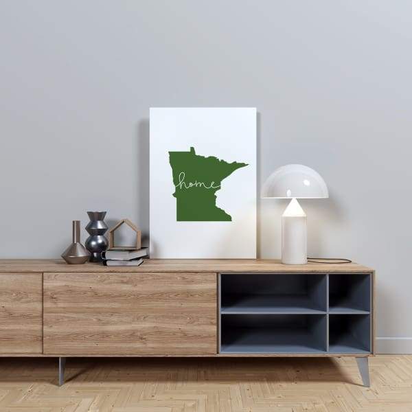 Minnesota ’home’ state silhouette - 5x7 Unframed Print / DarkGreen - Home Silhouette