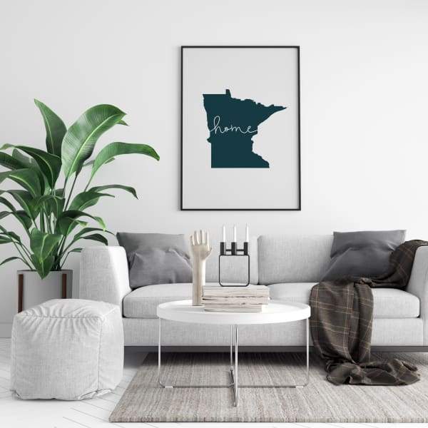 Minnesota ’home’ state silhouette - 5x7 Unframed Print / DarkSlateGray - Home Silhouette