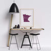 Minnesota ’home’ state silhouette - 5x7 Unframed Print / Purple - Home Silhouette