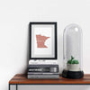 Minnesota ’home’ state silhouette - 5x7 Unframed Print / RosyBrown - Home Silhouette