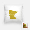 Minnesota ’home’ state silhouette - Pillow | Square / GoldenRod - Home Silhouette