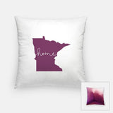 Minnesota ’home’ state silhouette - Pillow | Square / Purple - Home Silhouette