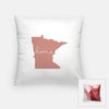 Minnesota ’home’ state silhouette - Pillow | Square / RosyBrown - Home Silhouette