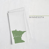 Minnesota ’home’ state silhouette - Tea Towel / DarkGreen - Home Silhouette