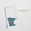 Minnesota ’home’ state silhouette - Tea Towel / DarkSlateGray - Home Silhouette