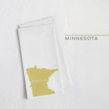 Minnesota ’home’ state silhouette - Tea Towel / GoldenRod - Home Silhouette