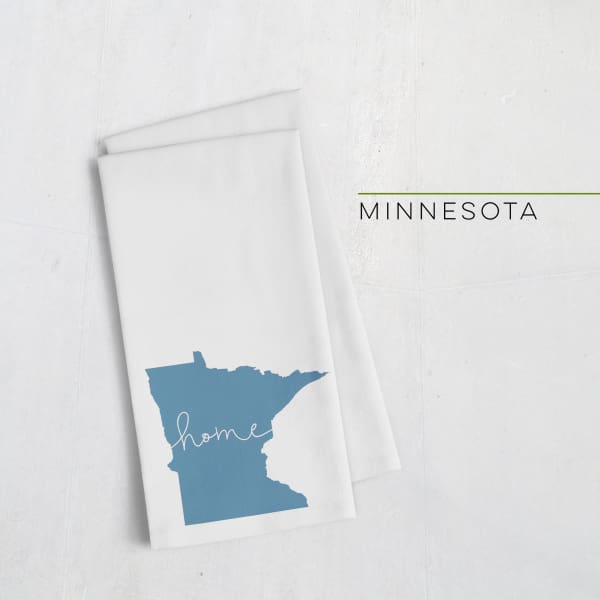 Minnesota ’home’ state silhouette - Tea Towel / Lake Blue - Home Silhouette