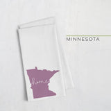Minnesota ’home’ state silhouette - Tea Towel / Plum - Home Silhouette