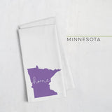 Minnesota ’home’ state silhouette - Tea Towel / Purple - Home Silhouette
