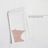 Minnesota ’home’ state silhouette - Tea Towel / RosyBrown - Home Silhouette