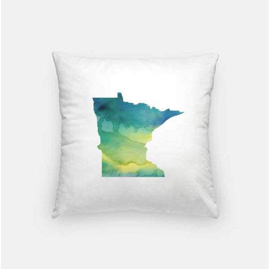 Minnesota state watercolor - 5x7 Unframed Print / Yellow + Teal - State Watercolor
