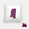 Mississippi ’home’ state silhouette - Pillow | Square / Purple - Home Silhouette