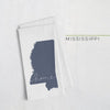 Mississippi ’home’ state silhouette - Tea Towel / Dark Gray - Home Silhouette